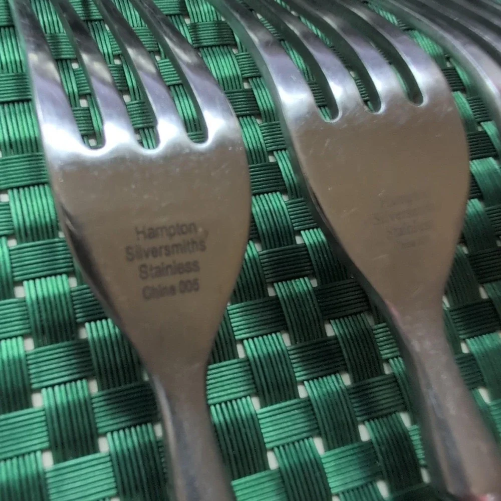 Hampton Silversmiths BISTRO SATIN Dinner Forks Set Lot of 4 Stainless 18/0 Vtg